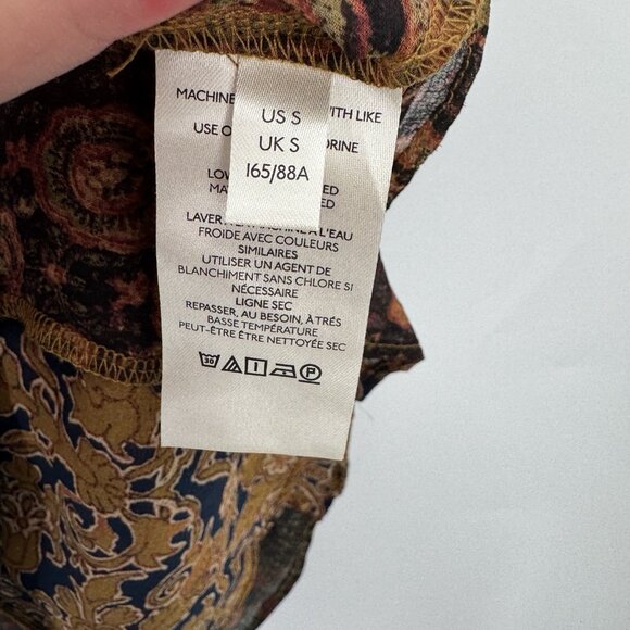 Free People Merrie Mix Print Tunic Top In Bronze Combo Floral Size S Small NWT - Picture 7 of 12